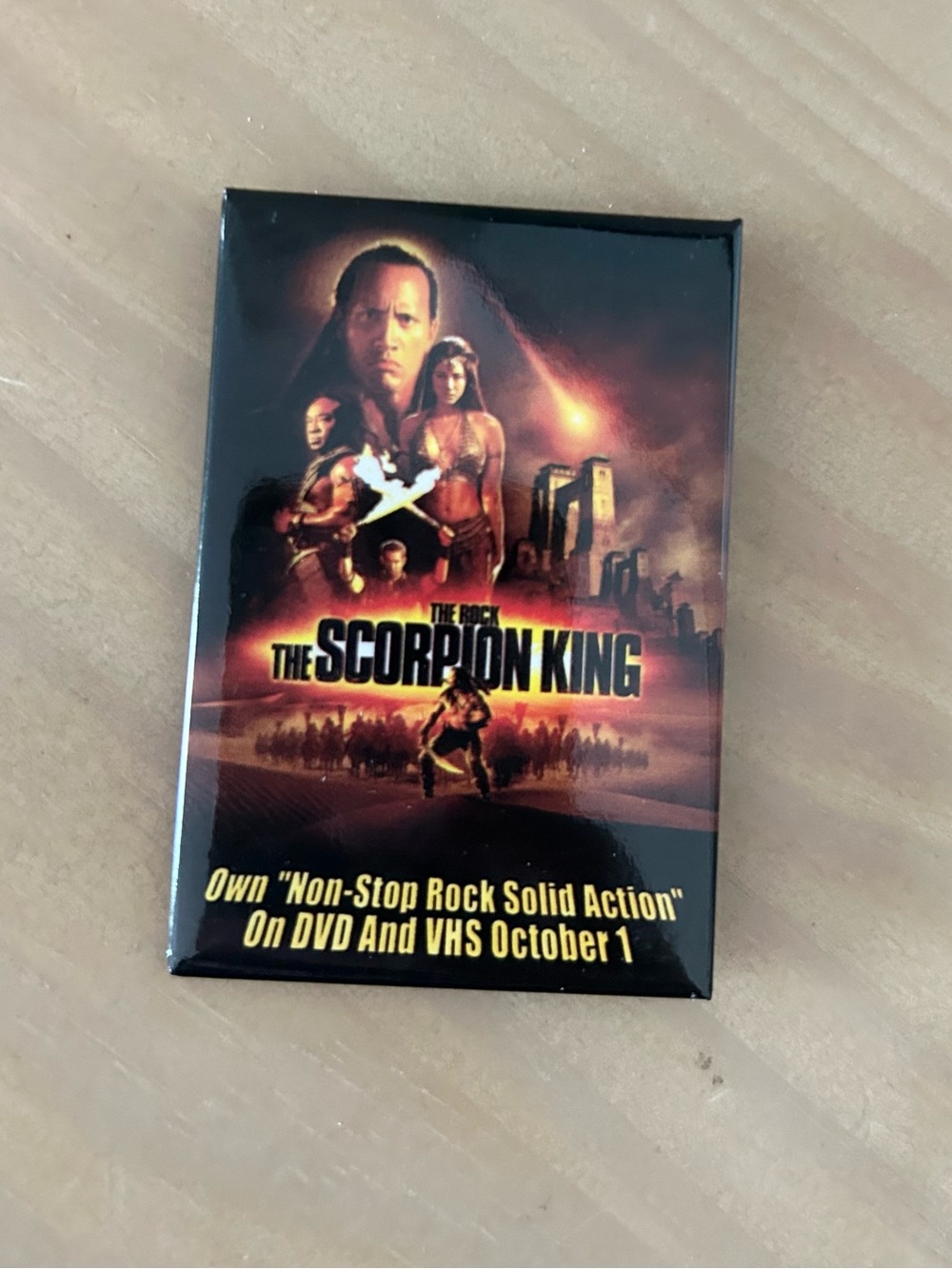 Y2K Scorpion King Promo Pin Button DVD VHS Release 2002